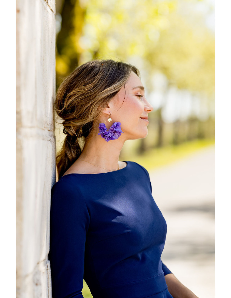 Boucles d'oreilles Liv hortensias stabilisées - Bellemond - Comptoir Doré