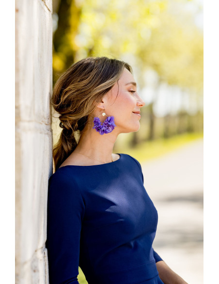 Boucles d'oreilles Liv hortensias stabilisées - Bellemond - Comptoir Doré