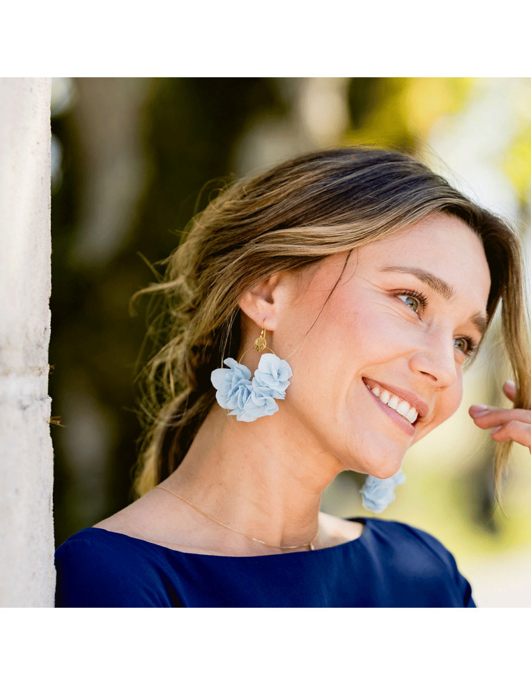 Boucles d'oreilles Liv hortensias stabilisées - Bellemond - Comptoir Doré