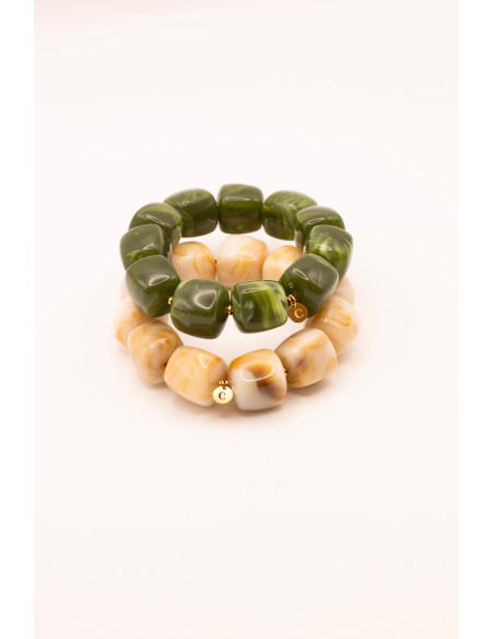 Bracelet Macadamia Vert - Comptoir Doré