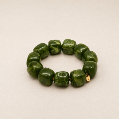 Bracelet Macadamia Vert - Comptoir Doré