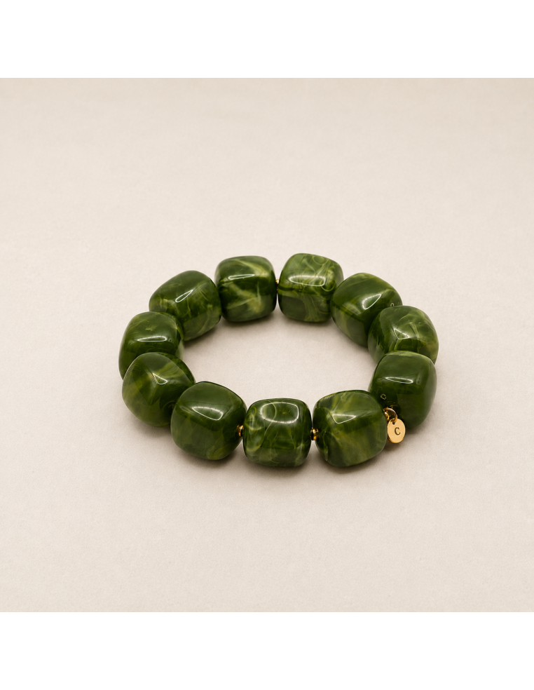 Bracelet Macadamia Vert - Comptoir Doré