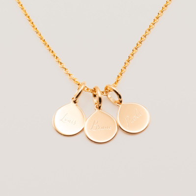 Collier médailles à graver Rosée - Comptoir Doré L'Atelier - plaqué or