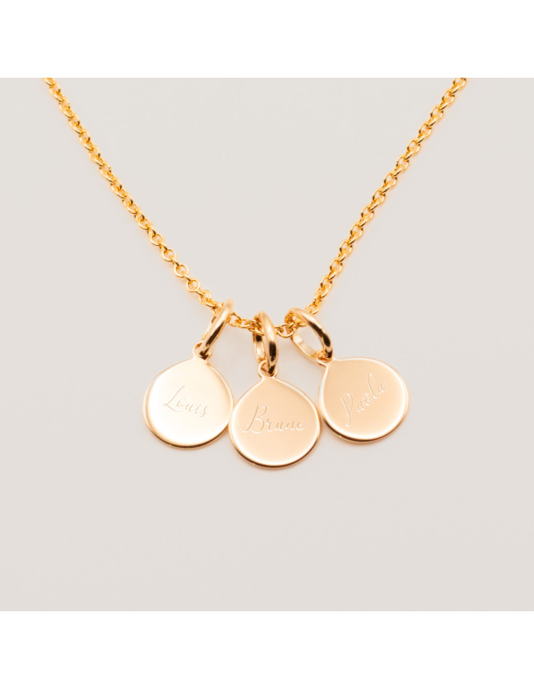 Collier médailles à graver Rosée - Comptoir Doré L'Atelier - plaqué or