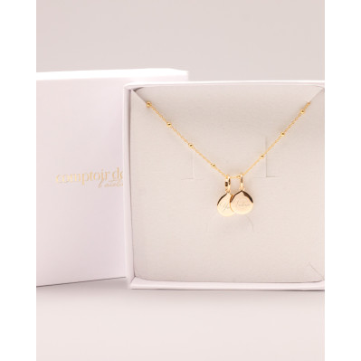 Collier médailles à graver Rosée - Comptoir Doré L'Atelier - plaqué or 2