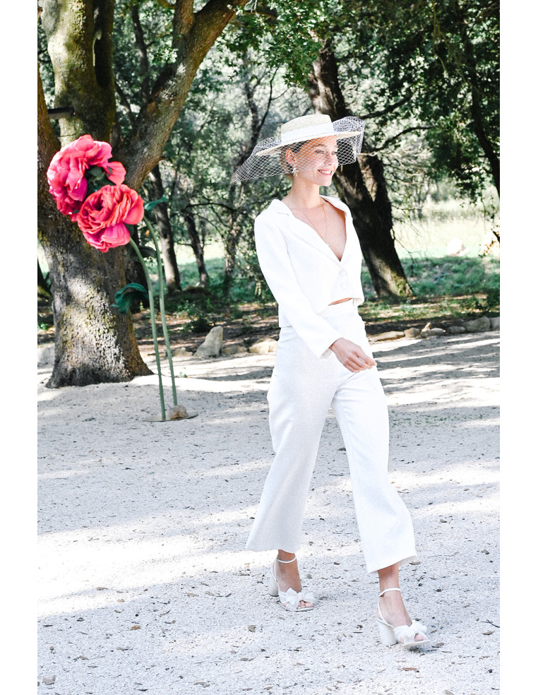Canotier Coco Vintage Blanc - Bellemond - Comptoir Doré