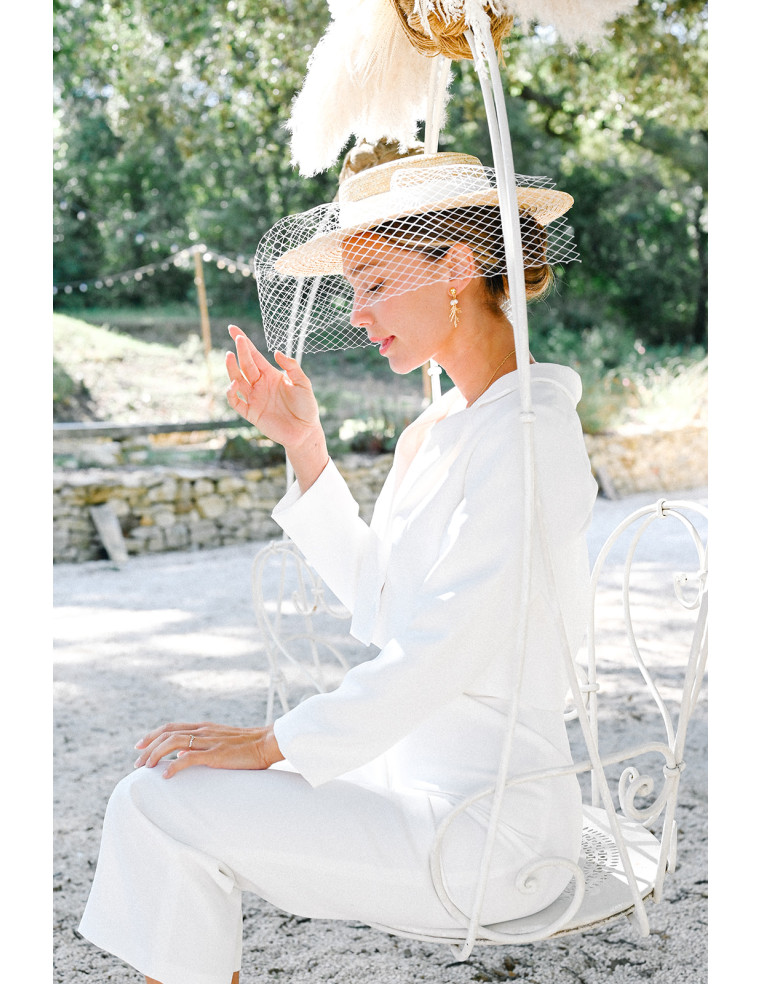 Canotier Coco Vintage Blanc - Bellemond - Comptoir Doré
