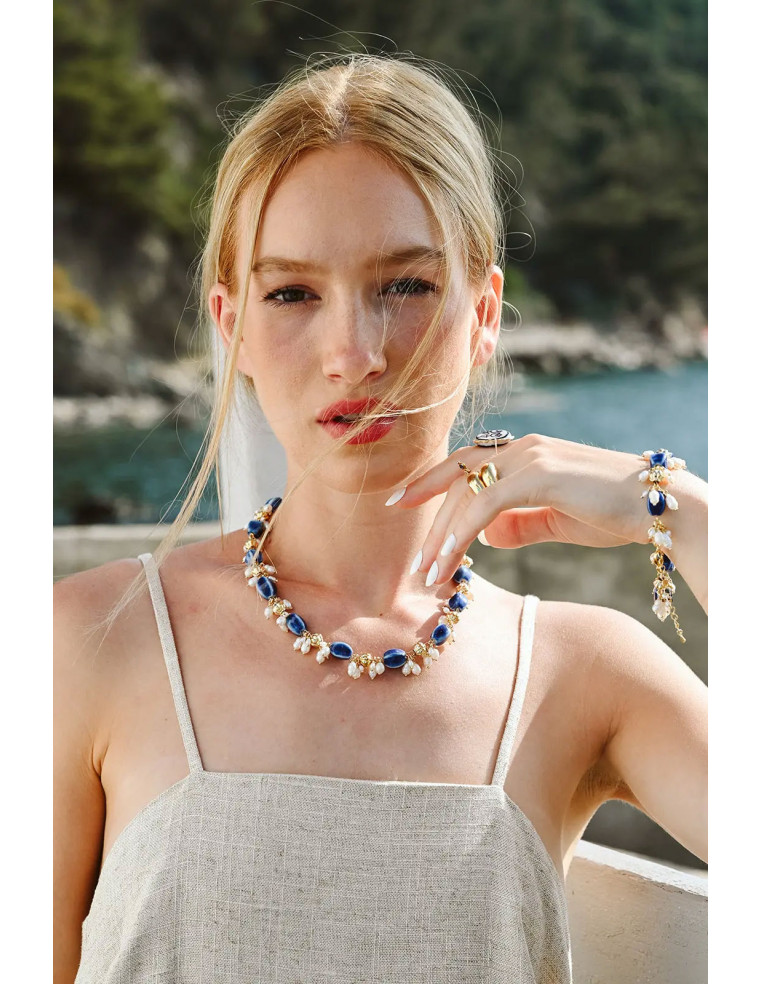 Collier Marianna Bleu - Beurlie - Comptoir Doré