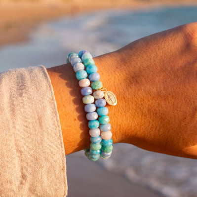 Bracelet perles bonbons en verre Coco Menthe - Comptoir Doré 2
