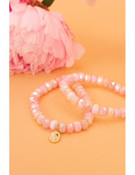 Bracelet Coco Pivoine Médaille Miraculeuse - Comptoir Doré