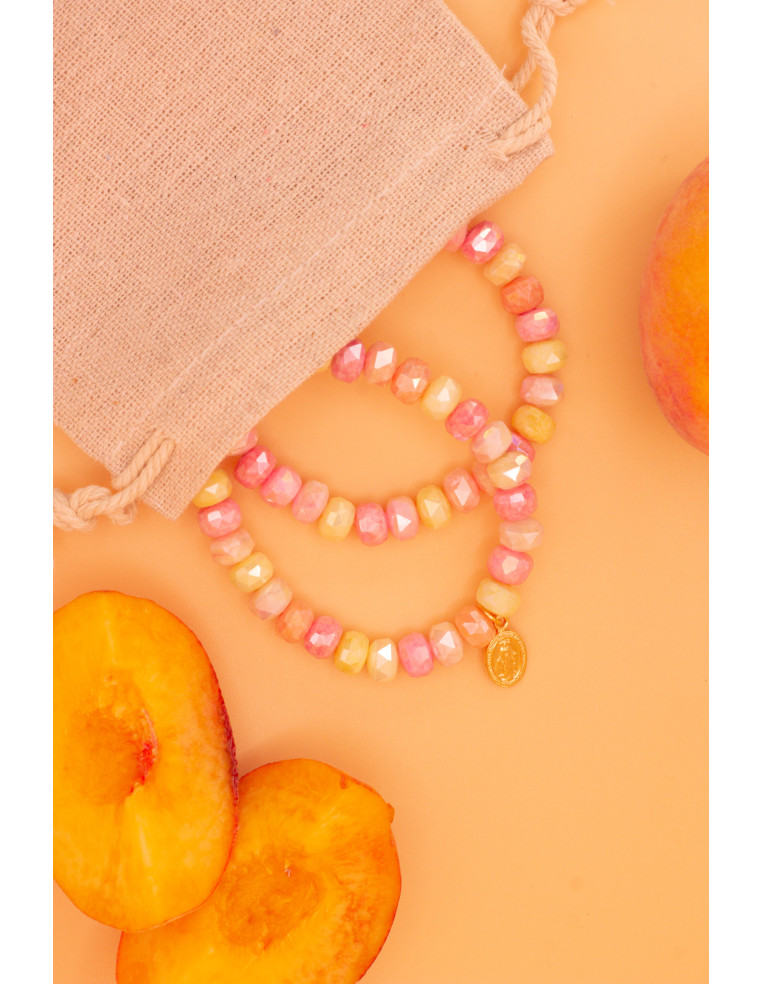 Bracelet Coco Pêche - effet collier de bonbons - Comptoir Doré