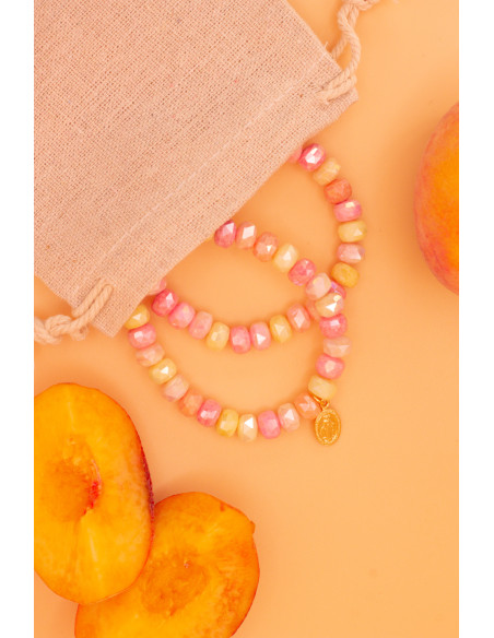 Bracelet Coco Pêche - effet collier de bonbons - Comptoir Doré
