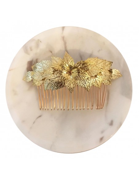 Peigne Adonis - peigne feuilles dorées - Comptoir Doré