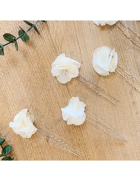 Epingles à cheveux mariée Hortensia - BFlower - Comptoir Doré
