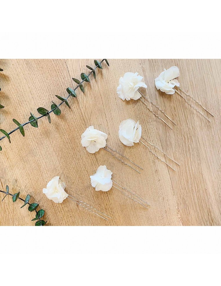 Epingles à cheveux mariée Hortensia - BFlower - Comptoir Doré