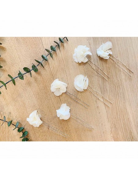 Epingles à cheveux mariée Hortensia - BFlower - Comptoir Doré
