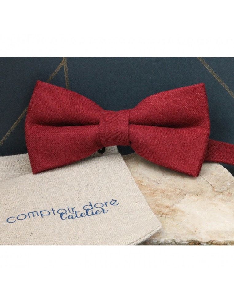 Noeud Papillon En Soie Grenadine Segni & Disegni - Bordeaux - Cérémonies - 12.5x7cm