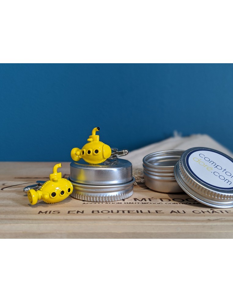 Boutons de manchette Sous Marin Jaune - Comptoir Doré
