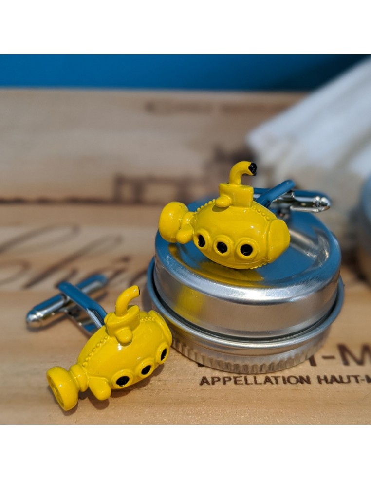 Boutons de manchette Sous Marin Jaune - Comptoir Doré