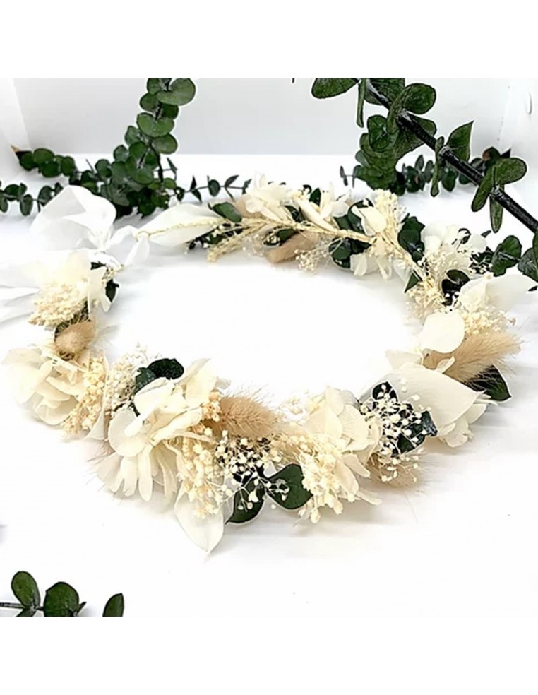 Couronne de fleurs stabilisées Calista - BFlower - Comptoir Doré