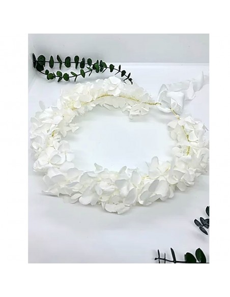 Couronne de fleurs Hortensia stabilisé - BFlower - Comptoir Doré