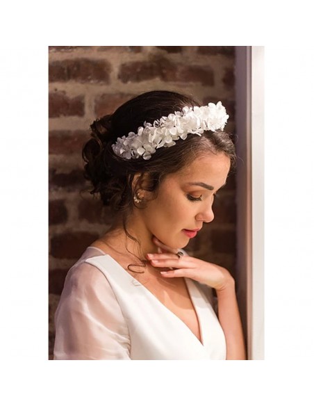 Couronne de fleurs Hortensia stabilisé - BFlower - Comptoir Doré