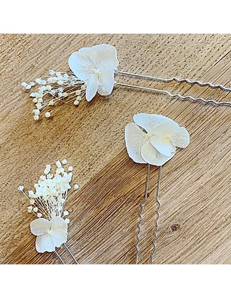 Epingles à cheveux Hortensia et Broom - BFlower - Comptoir Doré