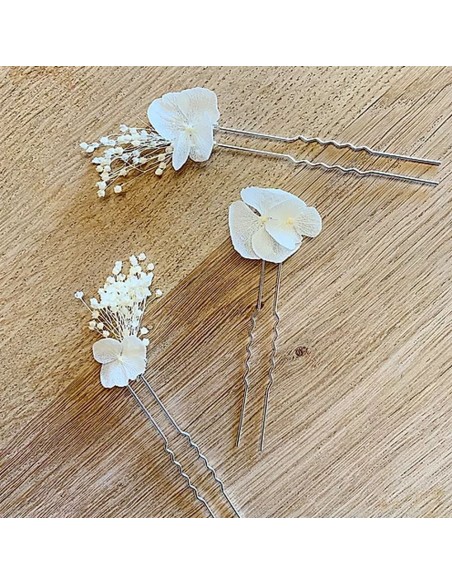 Epingles à cheveux Hortensia et Broom - BFlower - Comptoir Doré