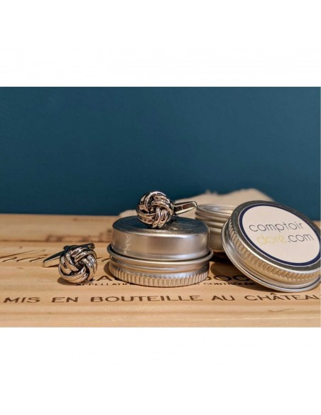 Boutons de manchette Passementerie métal argenté - Comptoir Doré