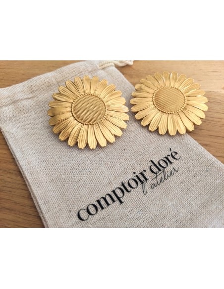 Barrette fleur dorée Margarita - Comptoir Doré