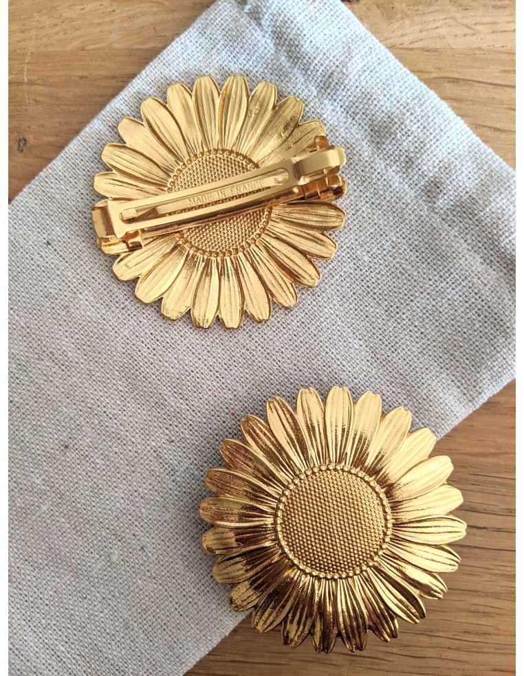 Barrette fleur dorée Margarita - Comptoir Doré