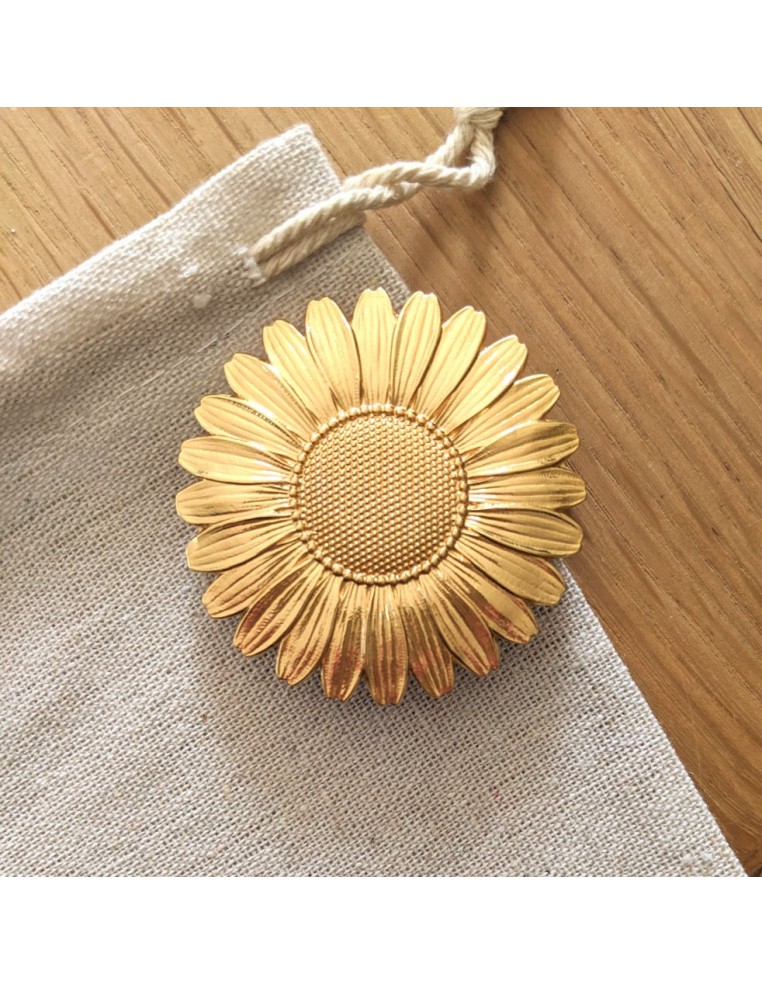 Barrette fleur dorée Margarita - Comptoir Doré