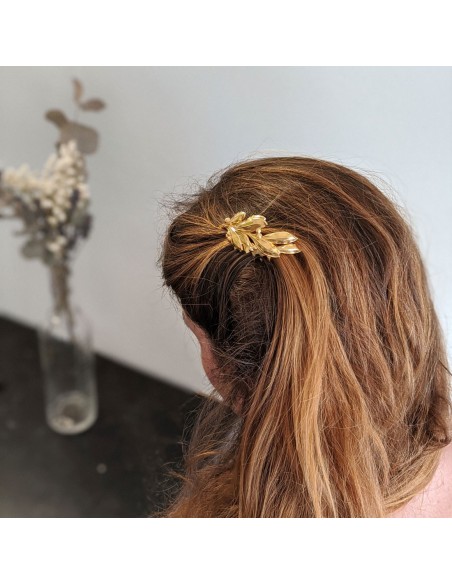 Peigne feuilles dorées - Comptoir Doré